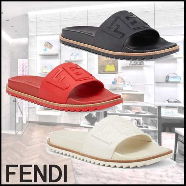 【FENDI】フェンディ サンダル コピー/レザー/PVC/3色カラバリAADSF0QA1