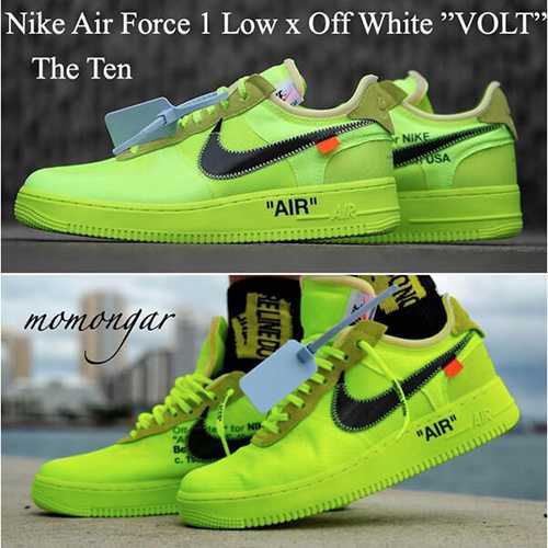 ナイキ スニーカー コピー[Nike x OFF WHITE] Air Force 1 Low &quot;Volt&quot; The Te