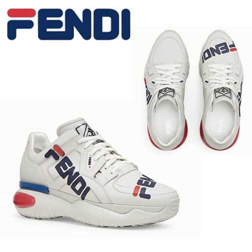 フェンディ スニーカー コピー FILA x Fendi Low-Top Sneakers White 7E1199A62EF15FK