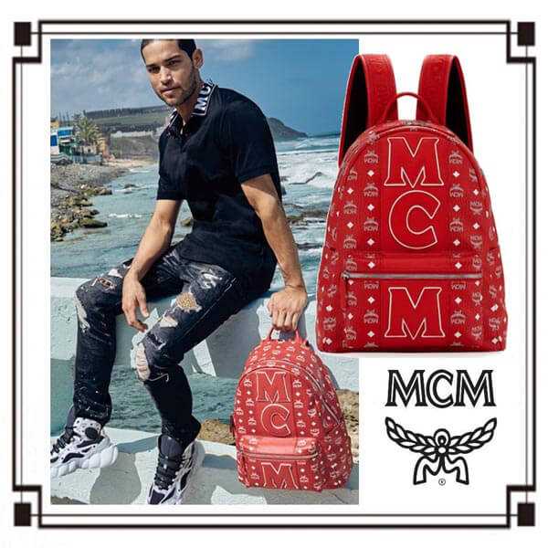 エムシー エム Mens Exclusive Monogram Backpack MCMバックパック 偽物24CO5