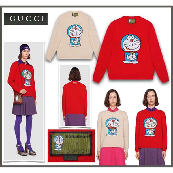 Gucciドラえもん x Gucci ドラえもんのかわいいウールのセーター