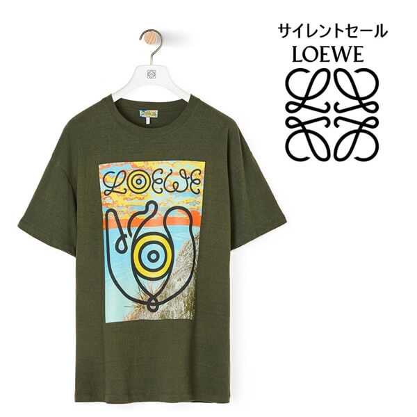 【サイレントセール】LOEWE ロエベ Tシャツ コピー ロゴプリントクルーネック