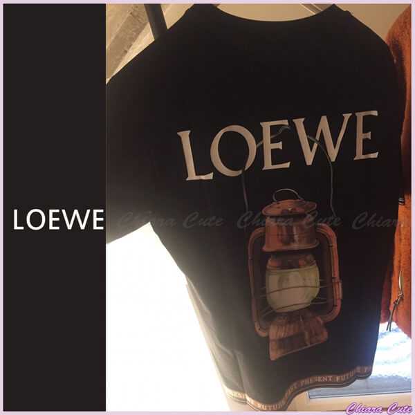 LOEWE ロエベ Tシャツ 偽物_men/ランプTシャツ/ブラックH6109a00CR02