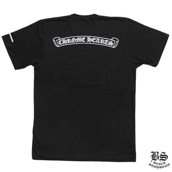 日本未入荷 CHROME HEARTS  Tシャツ 偽物 スクロールラベル ブラック 20040206