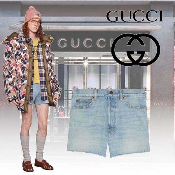 The North Face x Gucci スーパーコピー デニムショートパンツ 640399 XDBMK 4009